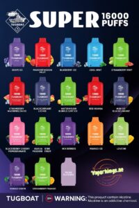 Home tugboat super 16000 puffs disposable pod in all uae