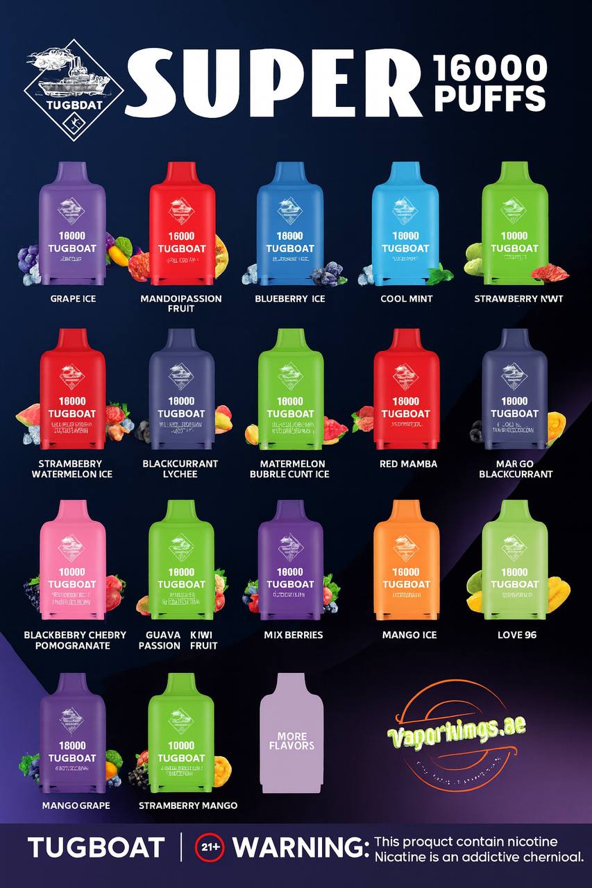 tugboat super 16000 puffs disposable pod in all uae tugboat super 16000 puffs disposable pod in all uae